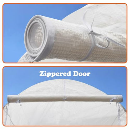 Greenhouse Replacement White Cover for Arch Frame 10 X 7 X 6' Only Top Tarp - size: 10' x 7' x 6'