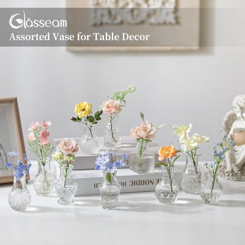 Glasseam Mini Bud Vases for Centerpieces: 40Pcs Clear Glass Vases in Bulk - size: 40pcs