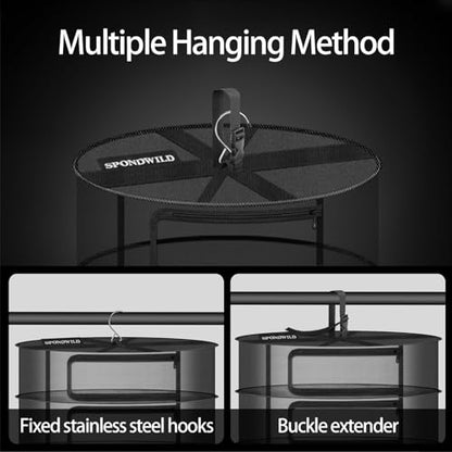 Herb Drying Rack, 18" Diameter 5 Layer Hanging Mesh Net - size: Medium 5-Layer