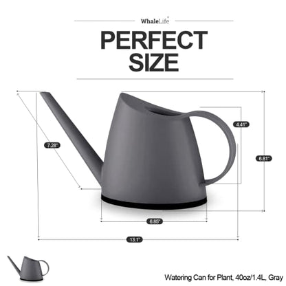 Small Indoor Plant Watering Can Long Spout 1.4L Gray - color: Gray