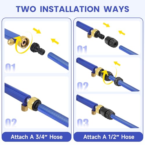 Jet Nozzle for Garden Hose, High Pressure Washer Hose Nozzle, Power Washer Wand with 2 Different Nozzles and Hose Quick Connectors for Car Washing, Garden Cleaning, Patio (Blue) - color: Blue