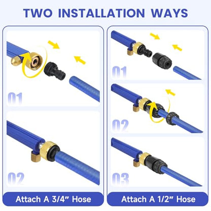 Jet Nozzle for Garden Hose, High Pressure Washer Hose Nozzle, Power Washer Wand with 2 Different Nozzles and Hose Quick Connectors for Car Washing, Garden Cleaning, Patio (Blue) - color: Blue
