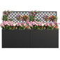 Metal Planter Box with Trellis Set of 2, 47" Raised Garden Bed - size: 2 PCS 35" Lx11.8" Wx47" H - Diamond