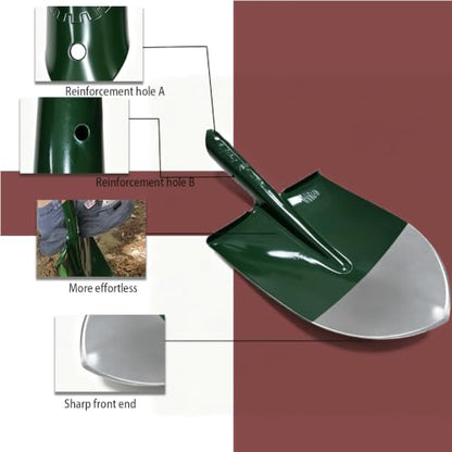 Heavy Duty Digging Shovel for Garden - Digging Spading Fork - size: Pointed Head