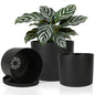GARDIFE 3 Pack Cylinder Planter Set 10/9/8 Inch White Indoor Plant Pots - color: Black