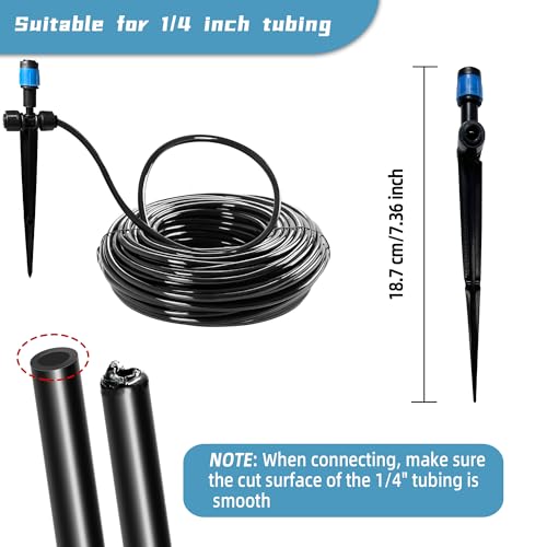 10PCS Push-to-Connect Drip Irrigation Emitters for 1/4 inch Irrigation Tubing, Two-Way Connection Adjustable Vortex Drip Emitters with Stake, Irrigation Dripper Sprinklers for Drip Irrigation System - size: 10PCS Two-Way Drip Irrigation Vortex Emitters