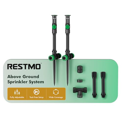 RESTMO Sprinklers for Yard, Above Ground Irrigation Garden Sprinkler System - color: Green, size: 2 Pack