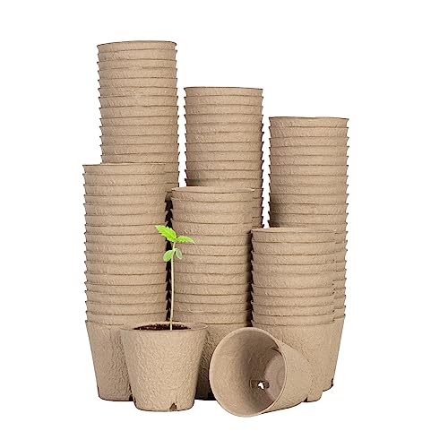 VIVOSUN 3.15“ Peat Pots, 120 Packs Seed Starting Pots with Drainage Holes - size: 120