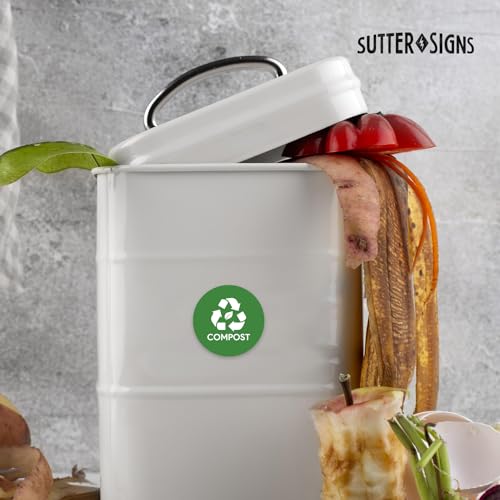 Sutter Signs 3pk Compost Stickers for Trash Can - size: 4" Round