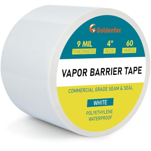 4" x 180' Vapor Barrier Tape, 9 Mil White Polyethylene Insulation Tape - size: 1 Pack