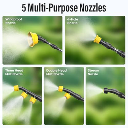 Battery Powered Backpack Sprayer with Auto Mixer,2 Batterie,120PSI Sprayer - color: yellow-4.3 gal