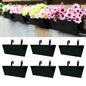 LaLaGreen Outdoor Planter Box (16 in, 6 Pack) Black Metal Rail Fence Pots