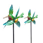 2 Pack Solar Wind Spinners, Hummingbird Metal Garden Stake Outdoor Decor - size: 2.5 ft