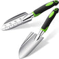 Honoson Garden Hand Trowel Transplant Trowel with Measurements Aluminum Alloy Planting Tools with Rubber Handle Small Gardening Hand Tools Shovels for Gardening Cultivating Transplanting Supplies - color: Green
