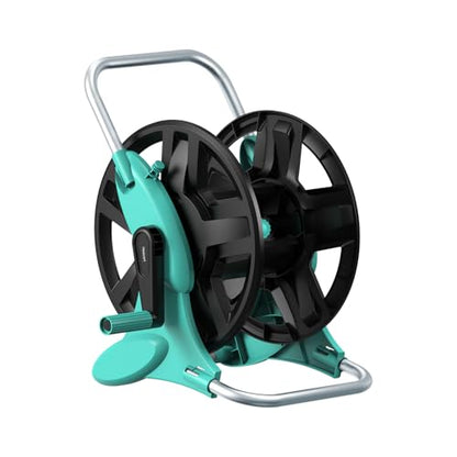 Garden Hose Reel Cart,Hose Holder Up to 50-100 Feet of 5/8" Hose,Wall Mounted Water Hose Reel,Portable Hose Reels for Outside Car Washing, Watering