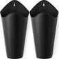 Mkono Metal Wall Planter, Hanging Vase for Flowers Plants, Set of 2, Black - color: Black