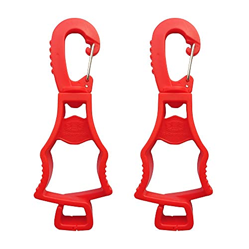 Seibertron Patented Glove Clips, Work Gloves Grabber Holder Clip to Pants, 2 Pieces Red - color: Red