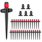 30Pcs 360° Adjustable Drip Drippers, Double Lock Emitters 1/4 Tubing - color: Red