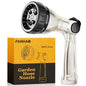 FANHAO Metal Thumb Control Garden Hose Nozzle Heavy Duty, 8 Spray Patterns - color: Silver