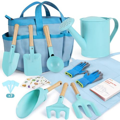 Cossy 13 PCS Kids Gardening Set,Garden Tool Kit for Kids and Toddlers - color: Blue
