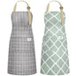 NLUS 2 Pack Kitchen Cooking Aprons, Adjustable Bib Waterproof Chef Apron with 2 Pockets for Men Women(Green Plaid/Grey Plaid) - color: Gray/Green
