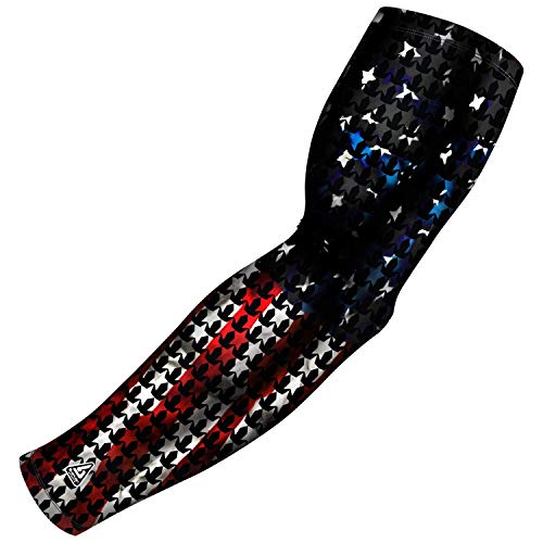 B-Driven Sports Sleeve Pro-Fit - Patriotic Arm Sleeve - USA, Cuba, Mexico, Israel, Canada, Venezuela, Dominican Rep. - Single - color: Usa Star Gazed, size: XXXX-Small (Youth Small)