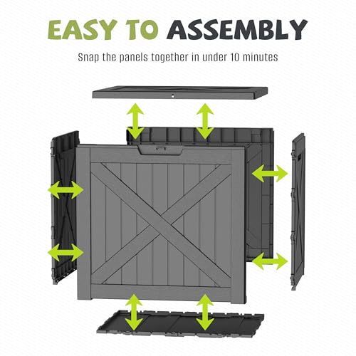 40 Gallon Outdoor Package Delivery Box with Lockable, Waterproof & Weatherproof Secure Parcel Drop Box for Porch, Resin Outside Storage Boxes(Black)
