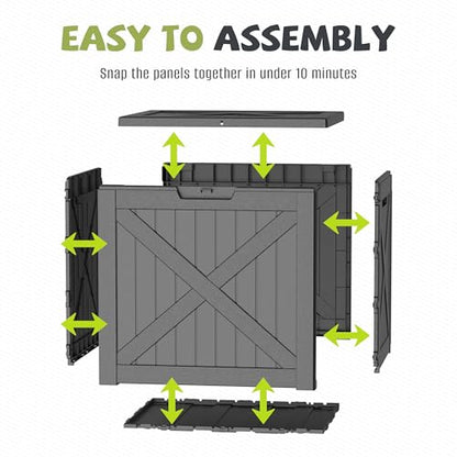40 Gallon Outdoor Package Delivery Box with Lockable, Waterproof & Weatherproof Secure Parcel Drop Box for Porch, Resin Outside Storage Boxes(Black)