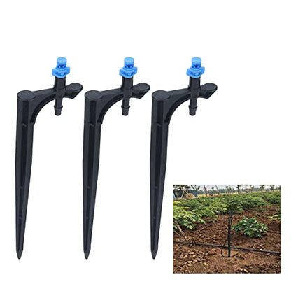 Garden Irrigation System, 20Pcs/Bag Irrigation Dripper with Ground Insert Fruit Tree Drip Irrigation Emitters for 1/4 inch drip Irrigation tubing(90 Degree with Plunger) - size: 90 degree with plunger