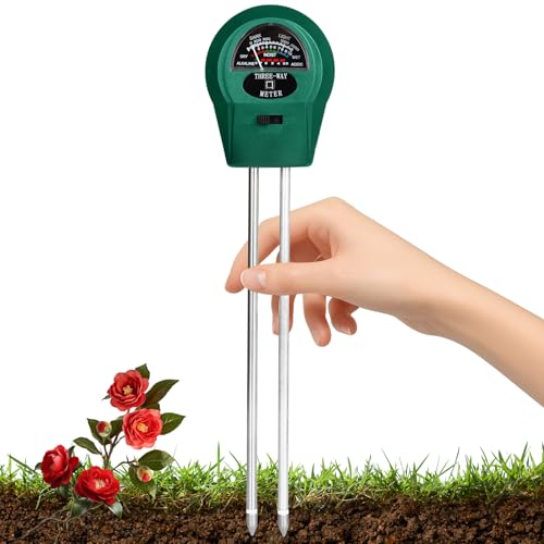 GeeRic Soil Moisture 3-in-1, Soil Moisture/Light/pH Tester, No Battery Needed Soil Tester Gardening Tool for Indoor and Outdoor