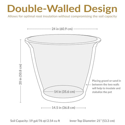 Sunnydaze Anjelica 24'' Large Plastic Planter Pot for Plants, Rust - color: Rust, size: 24 in