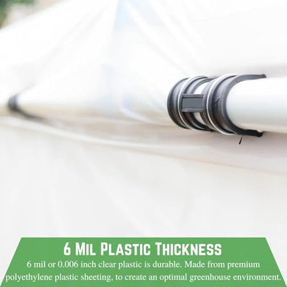 Farm Plastic Supply - Clear Greenhouse Plastic Sheeting - 6 mil - 4 Year UV Resistant Polyethylene Greenhouse Film, Replacement Cover, Hoop House Green House Cover for Gardening, Farming (12' x 25') - size: 12' x 25'