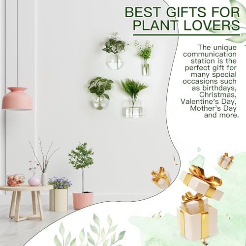 Baderke 4 Pcs Wall Hanging Planter Wall Window Propagation Station Hanging Planter Glass Terrarium Container Plant Propagation Station Vase for Garden Office Decor(Geometric)