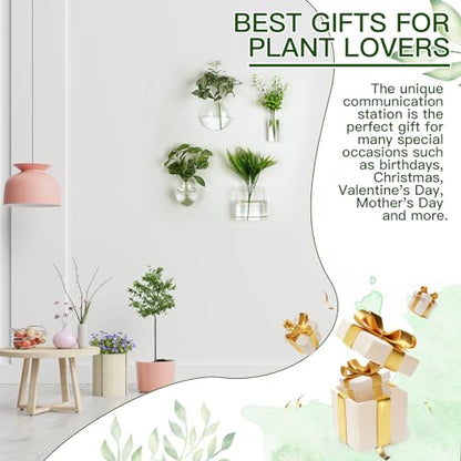 Baderke 4 Pcs Wall Hanging Planter Wall Window Propagation Station Hanging Planter Glass Terrarium Container Plant Propagation Station Vase for Garden Office Decor(Geometric)