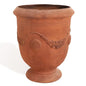 Worth Garden Large Urn Planter - 14" Dia x 16.5" H Lightweight Magnesium Oxide Plant Pot with Cement Texture - Rust-Like Finish Concrete Urn Planter with Drainage Hole for Indoor & Outdoor Decor