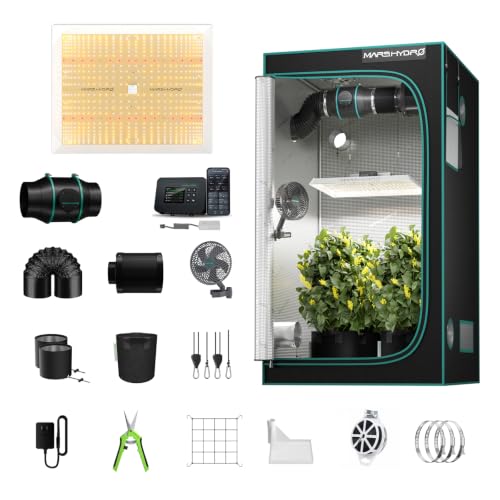 MARS HYDRO Smart Grow Tent Kit 4x4, TSW2000 WiFi Control Grow Kit System - size: 40" × 40" × 70" TSW-2000 with iControl