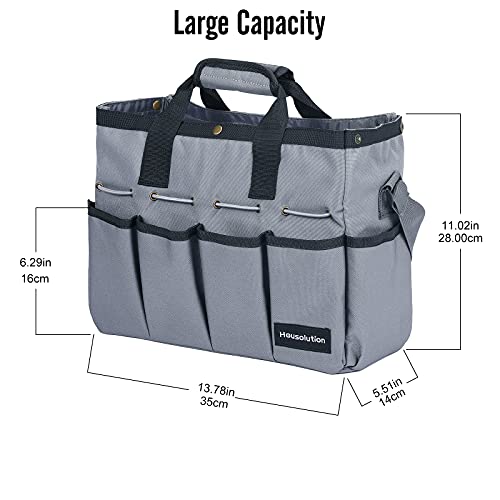 Housolution 14Inch Garden Tote Bag, 900D Standable, Gray - color: Gray
