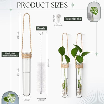 Baderke 6 Pack Plastic Hanging Propagation Station Tubes, Natural Color - color: Natural Color