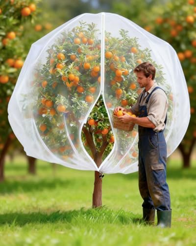 2 Packs 10x10FT Fruit Tree Netting with Zipper, 60-Mesh PE Pest Barrier - size: 10 * 10FT