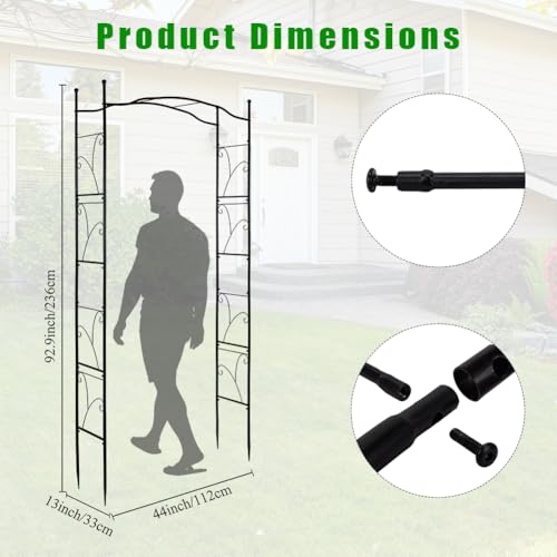 Metal Garden Arbors 93" Thickened Arch Trellis for Climbing Plants - color: Square