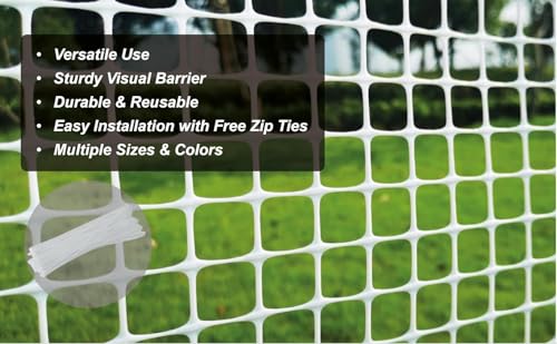 PotatoLife White Plastic Garden Fence, Hardware Mesh, 40'' x 50' - color: White, size: 40'' x 50'