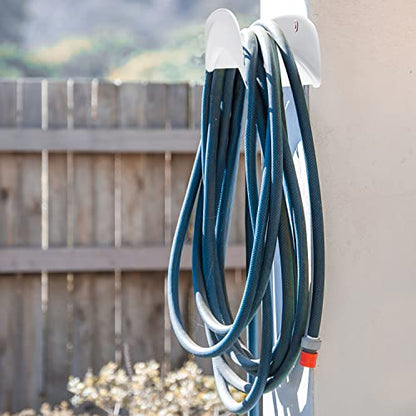 Gardzen Steel Wall-Mounted Heavy Duty White Hose Bracket, Car Hose Holder, Carrier, Support for Garden Hose Hanger - size: White - 1 Pack