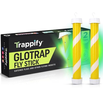 Trappify Glow-in-The-Dark Fly Trap for Indoor & Outdoor Fly Sticks (2 Pack)