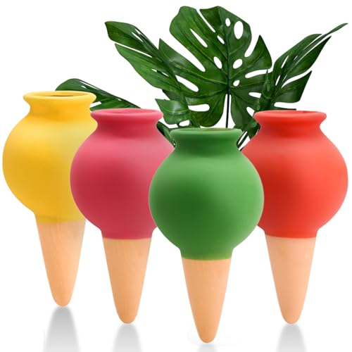 4 Pack Terracotta Watering Spikes, Self Watering Globes - color: Style 1