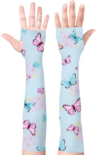 Gardening Sleeves for Women UV Sun Protection with Thumb Hole Anti-Scratch - color: Colorful