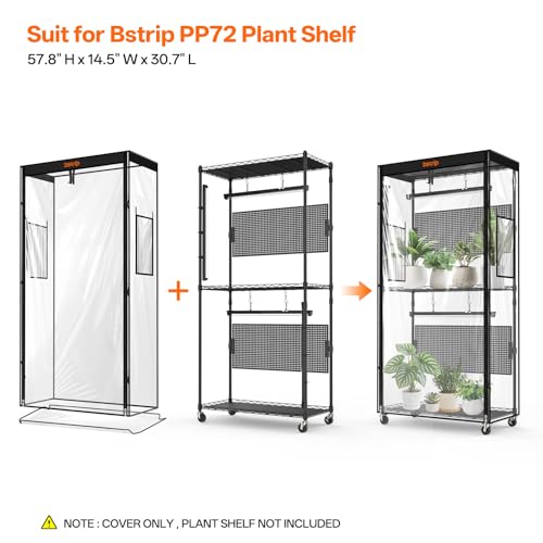 Bstrip Greenhouse Cover with Base Tray, 30.7x14.5x57.8in