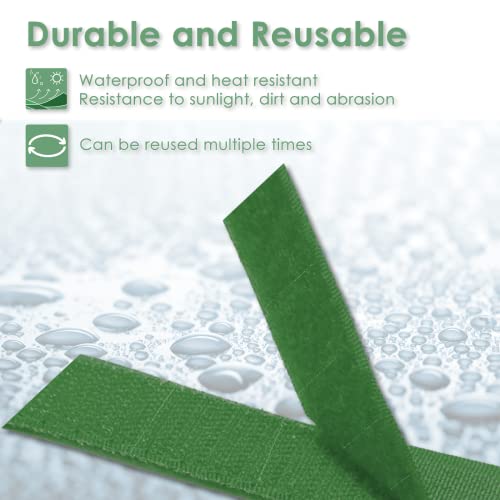 Garden Tie Green Strap Plant Supports Gentle on Plants Pre-Cut Design Tearable Reusable Sturdy Multi-Purpose for Home Garden Balcony Office (32.8ft × 0.6 inch, Green) - size: 32.8ft
