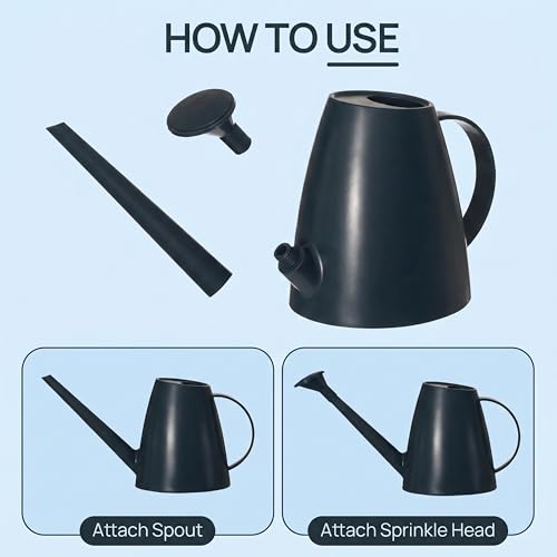 Modern 1.8 Liter Plastic Watering Can with Detachable Spout and Sprinkler Head, Designed for Controlled Pouring and Easy Handling, Blue - color: Blue