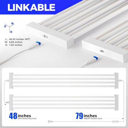 Barrina TX-L84 4FT LED Grow Light, 84W, 4 Panels Wider Coverage, High PPFD - color: GrowForce Spectrum, size: 4FT-1 Pack