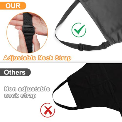 4 Pack Waterproof Rubber Apron, Adjustable Black Apron for Men & Women - color: Black